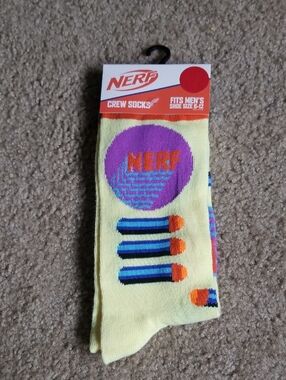 Nerf Men's Yellow Crew Socks with Dart Design